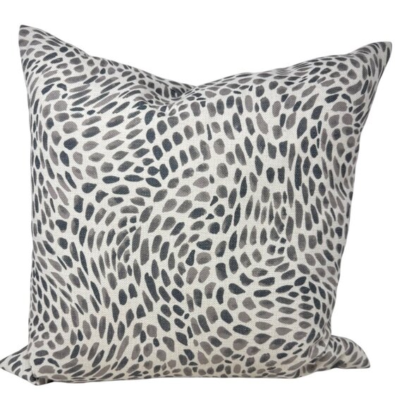 Decorative Throw Pillow 20" Feather Down Cream Shades of Gray Abstract Animal - Picture 3 of 8